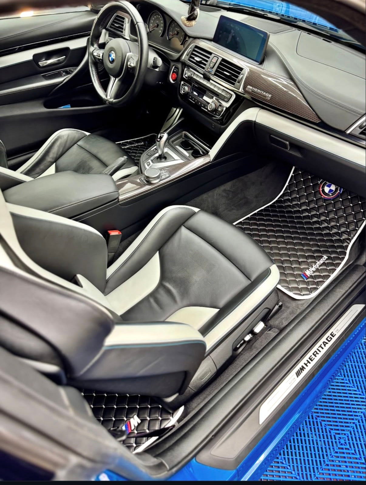 BMW Leder Fußmatten für alle Modelle Maßgeschneidert M2 M3 M4 M5 M8
