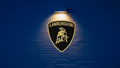 Lamborghini Logo Wandschild für die Garage Deko Wandkunst