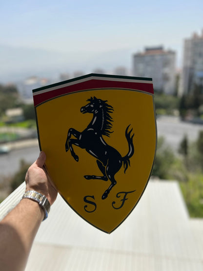 Ferrari Logo Wandschild für die Garage Deko Wandkunst