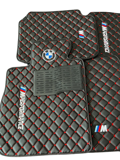 For BMW M Performance Leder Fußmatten Maßgeschneidert