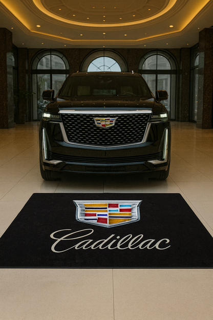 Cadillac Garagen Teppich 150×220 cm  Luxus Auto Teppich für Garage, Wohnzimmer & Showroom
