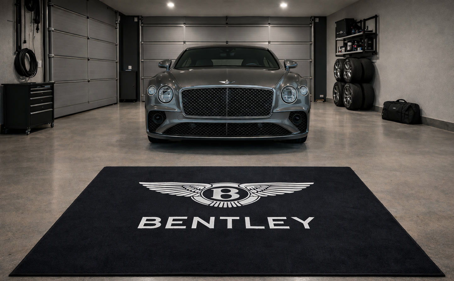 Bentley Garagen Teppich 150×220 cm  Luxus Auto Teppich für Garage, Wohnzimmer & Showroom