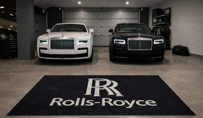 Rolls Royce Garagen Teppich 150×220 cm  Luxus Auto Teppich für Garage, Wohnzimmer & Showroom