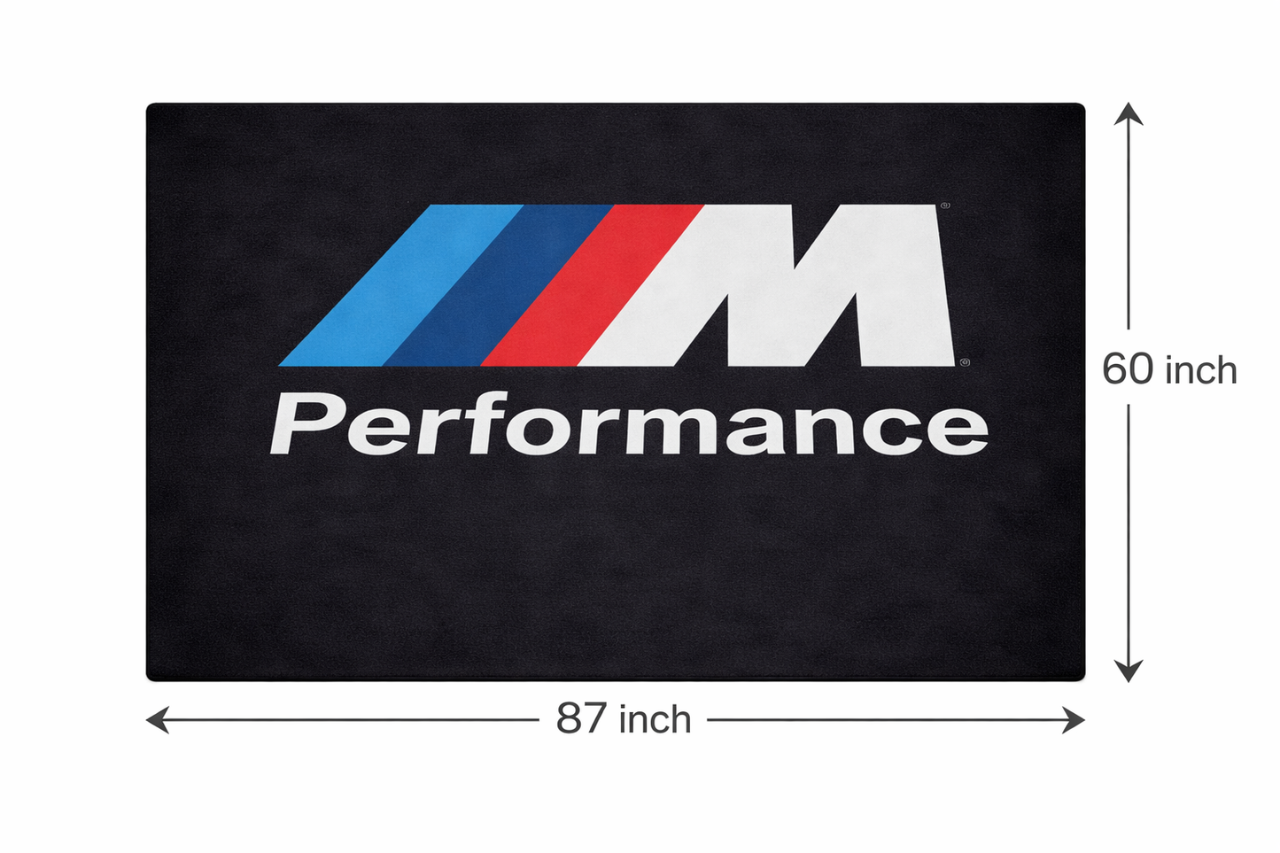 BMW M Performance Garagen Teppich 150×220 cm  Luxus Auto Teppich für Garage, Wohnzimmer & Showroom