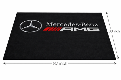 Mercedes Benz AMG Garagen Teppich 150×220 cm  Luxus Auto Teppich für Garage, Wohnzimmer & Showroom