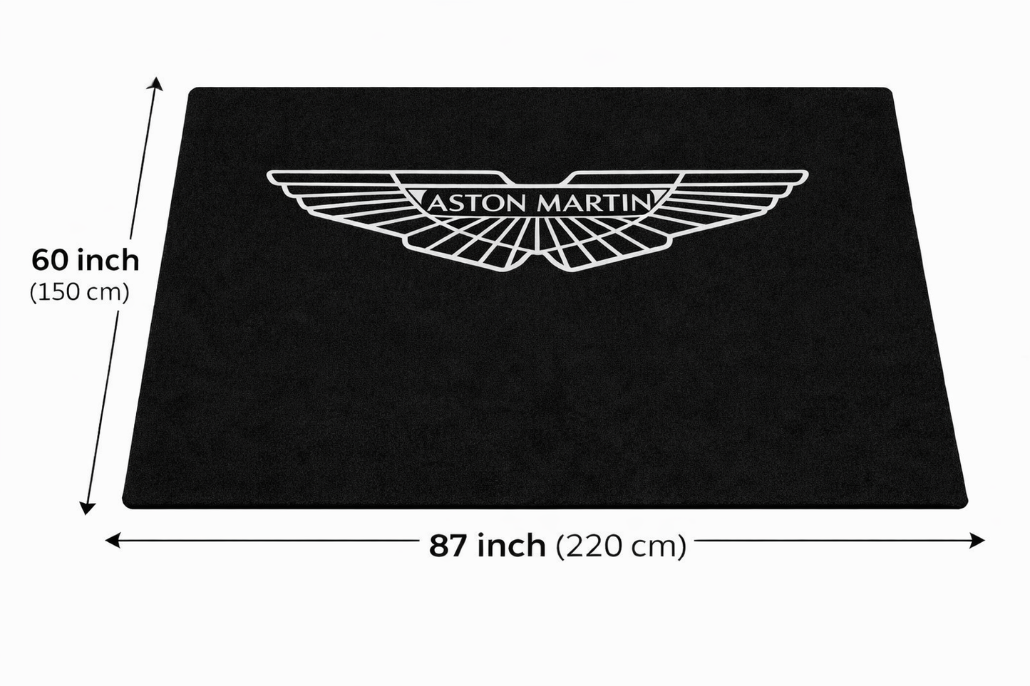 Aston Martin Garagen Teppich 150×220 cm  Luxus Auto Teppich für Garage, Wohnzimmer & Showroom
