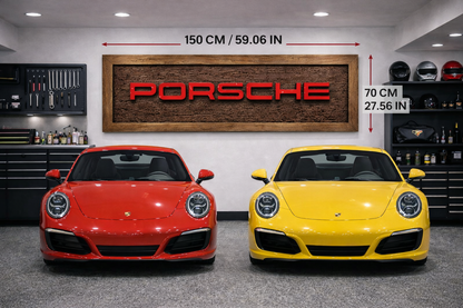 Handgeschnitzte Bentley Wanddekoration aus Massivholz – Luxus Garage Wall Art (150 × 70 cm)