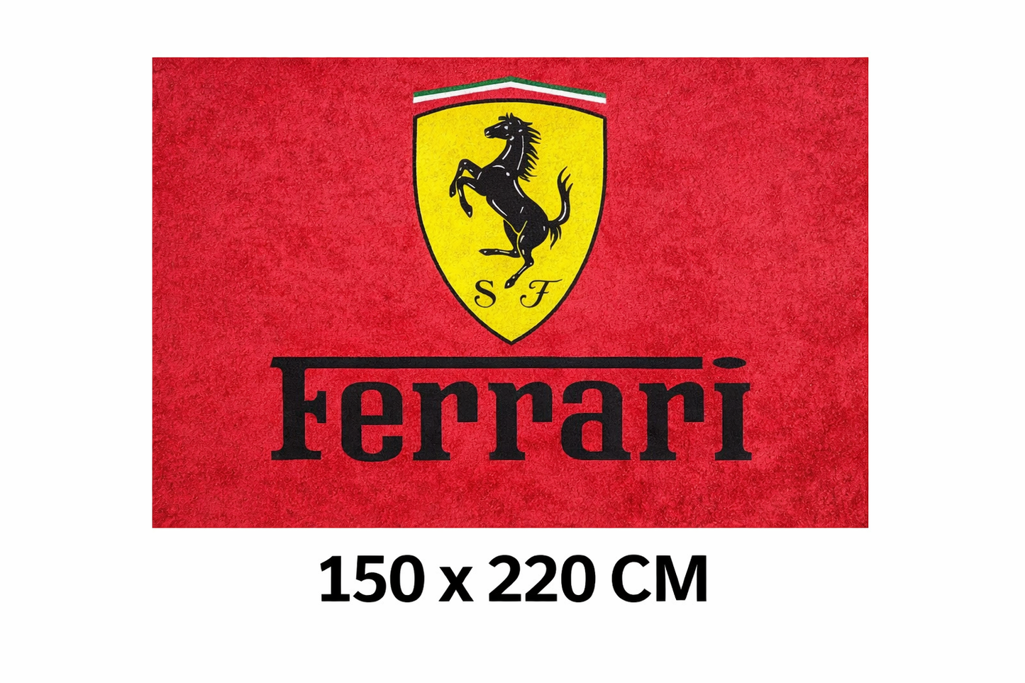 Ferrari Garagen Teppich 150×220 cm  Luxus Auto Teppich für Garage, Wohnzimmer & Showroom