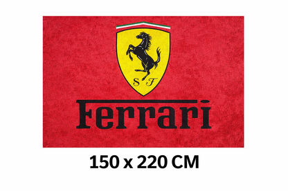 Ferrari Garagen Teppich 150×220 cm  Luxus Auto Teppich für Garage, Wohnzimmer & Showroom
