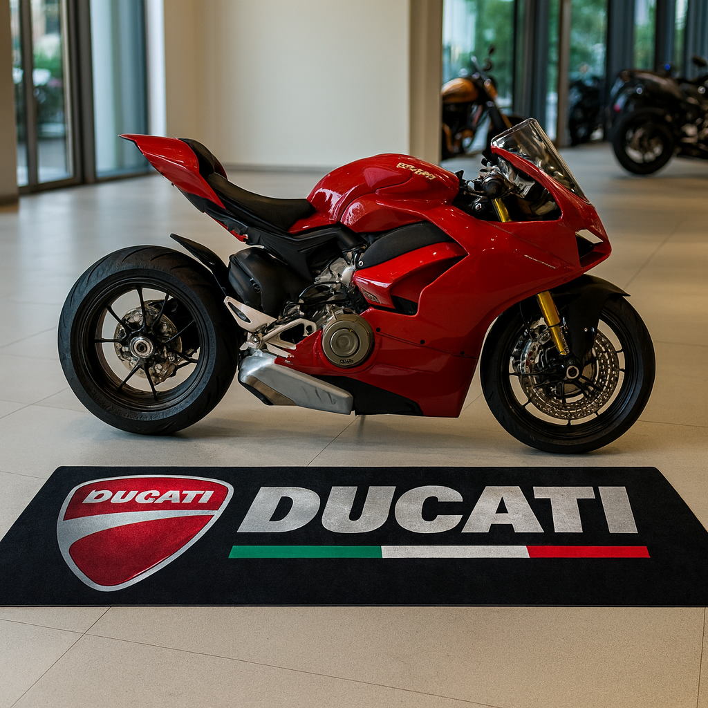 Ducati Motorrad Garagen Teppich 75×220 cm Luxus Motorrad Teppich für Garage & Showroom