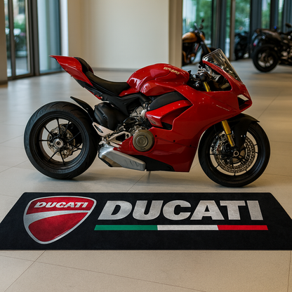 Ducati Motorrad Garagen Teppich 75×220 cm Luxus Motorrad Teppich für Garage & Showroom