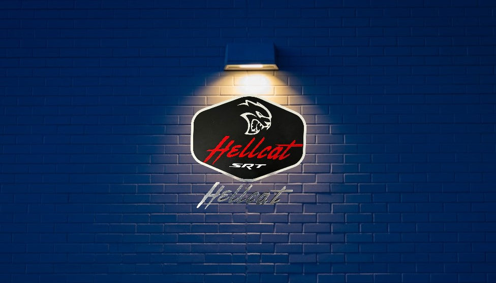 Hellcat Logo Wandschild für die Garage Deko Wandkunst