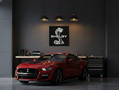 Handgefertigte Shelby Logo Wanddekoration  Garagen-Deko Wandkunst