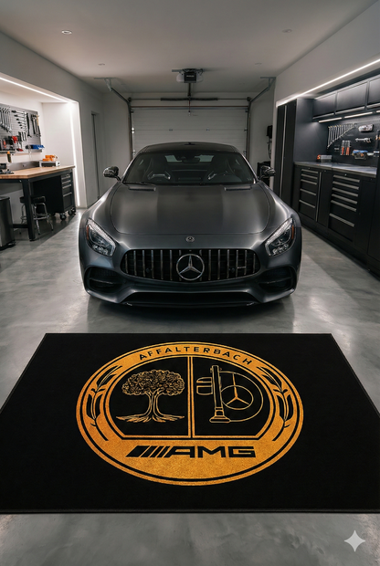 Mercedes Benz AMG Garagen Teppich 150×220 cm  Luxus Auto Teppich für Garage, Wohnzimmer & Showroom