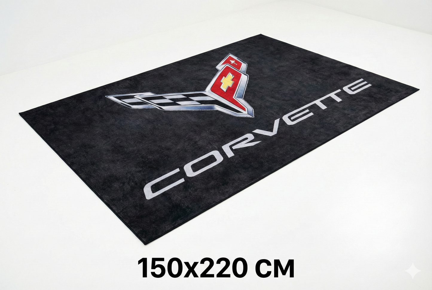 Corvette Garagen Teppich 150×220 cm  Luxus Auto Teppich für Garage, Wohnzimmer & Showroom
