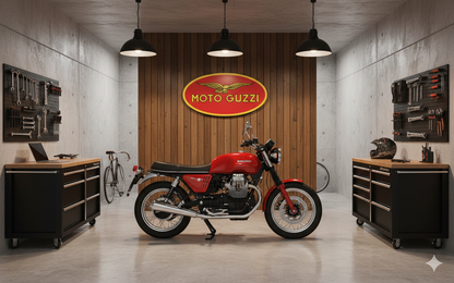 Moto Guzzi Wandschild für die Garage – Premium Wanddekoration für Auto- und Motorradliebhaber