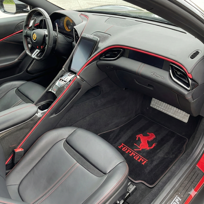 For Ferrari Floor Mats Tailor-made Ferrari Velour Carpet Mats with Custom Stitching
