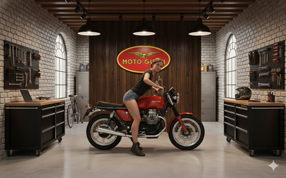 Moto Guzzi Wandschild für die Garage – Premium Wanddekoration für Auto- und Motorradliebhaber