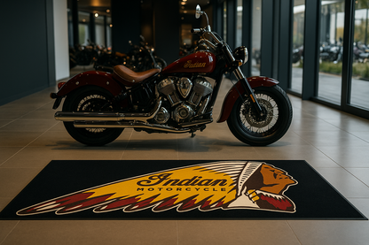 Indian Motorrad Garagen Teppich 75×220 cm Luxus Motorrad Teppich für Garage & Showroom