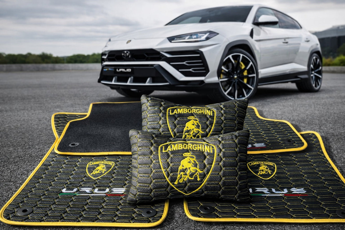 Lamborghini Urus Floor Mat Set Leather Cushion Trunk Mat