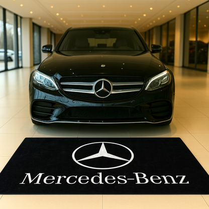 Mercedes Benz AMG Garagen Teppich 150×220 cm  Luxus Auto Teppich für Garage, Wohnzimmer & Showroom