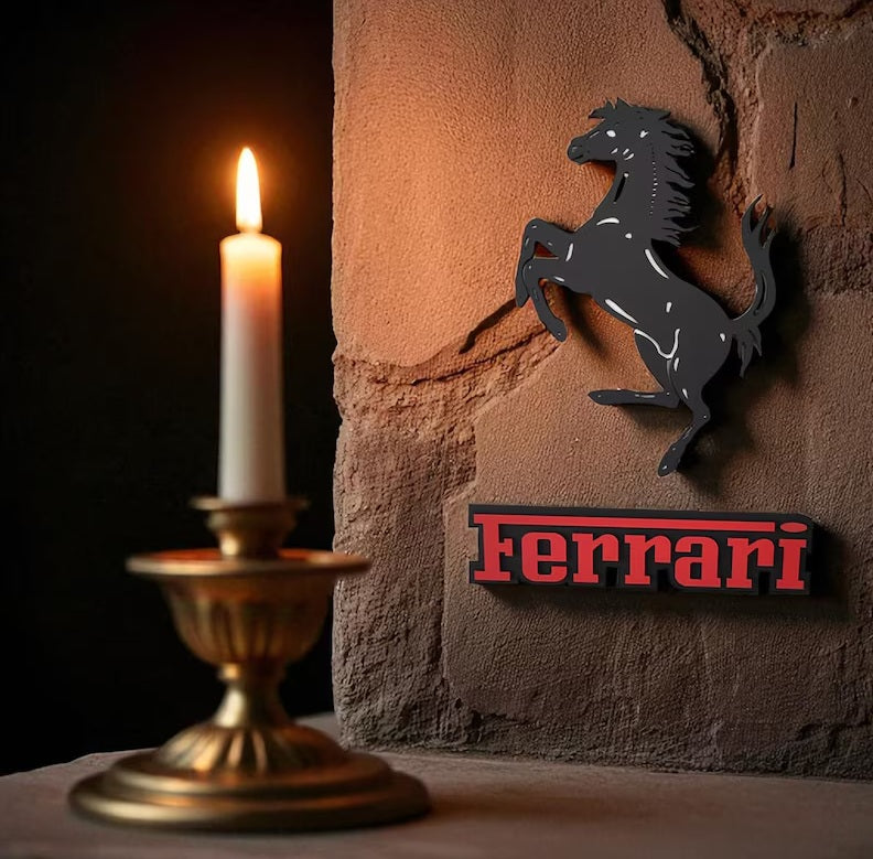 Ferrari Logo Wandschild für die Garage Deko Wandkunst