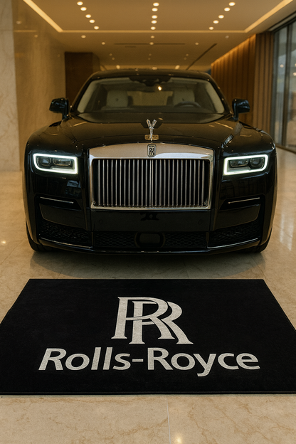 Rolls Royce Garagen Teppich 150×220 cm  Luxus Auto Teppich für Garage, Wohnzimmer & Showroom