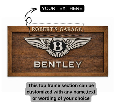 Handgeschnitzte Bentley Wanddekoration aus Massivholz – Luxus Garage Wall Art (150 × 70 cm)