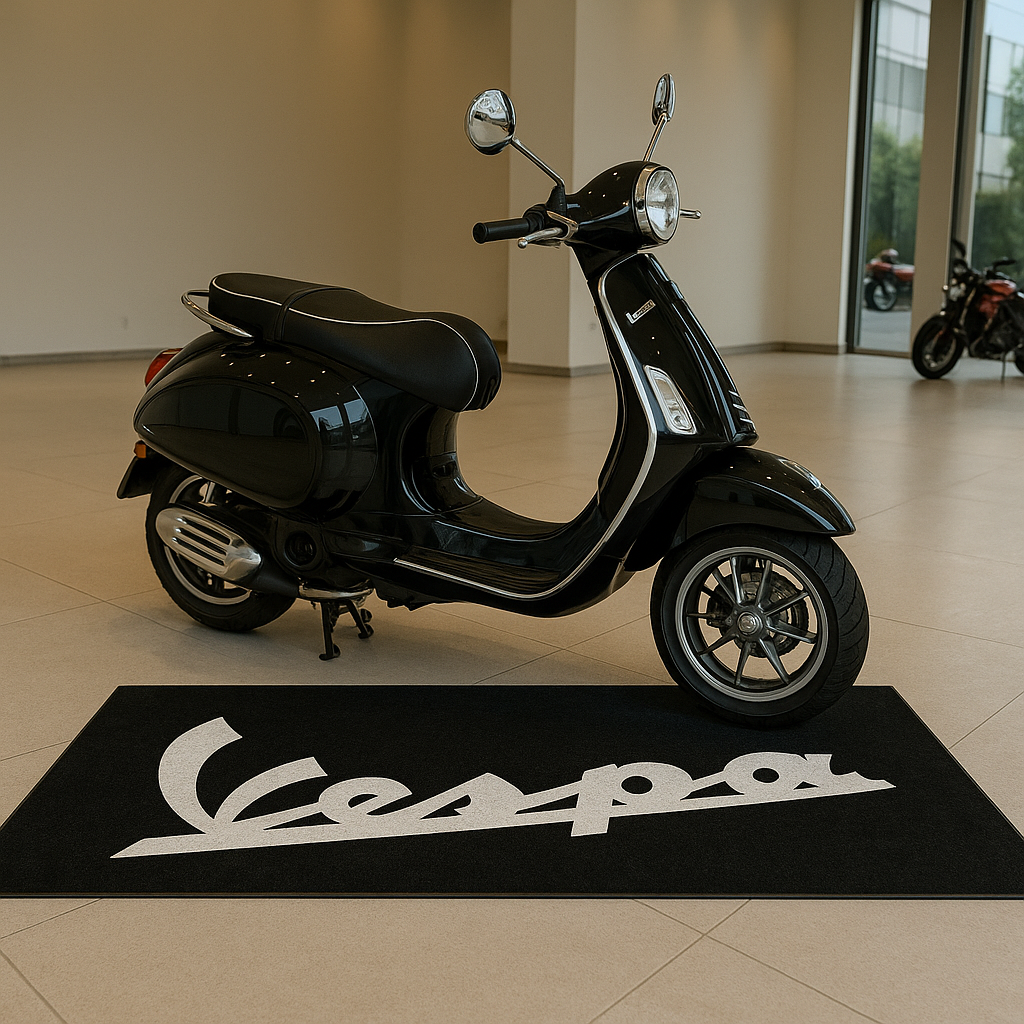 Vespa Motorrad Garagen Teppich 75×220 cm Luxus Motorrad Teppich für Garage & Showroom