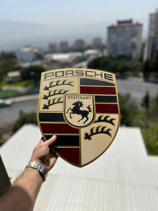 Porsche Logo Wandschild für die Garage Deko Wandkunst