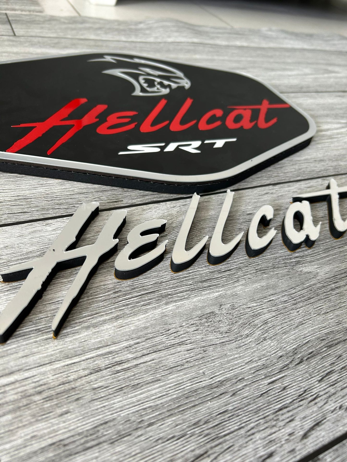 Hellcat Logo Wandschild für die Garage Deko Wandkunst