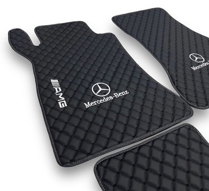 Mercedes Benz Leder Fußmatten für alle Modelle Maßgefertigt AMG