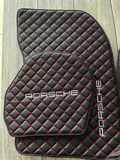 Porsche Leder Fußmatten Maßgeschneidert