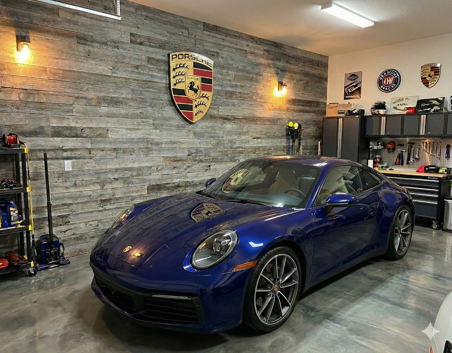 Porsche Logo Wandschild für die Garage Deko Wandkunst