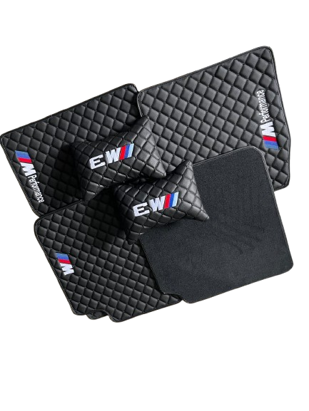 For BMW M3 Serie Leder Fußmatten Set Mit 2 Kissen