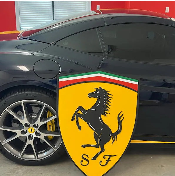 Ferrari Logo Wandschild für die Garage Deko Wandkunst