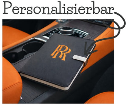 Exklusives Tagebuch Notizbuch mit Rolls Royce Logo Personalisierbaren Initialen