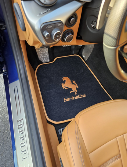 For Ferrari Floor Mats Tailor-made Ferrari Velour Carpet Mats with Custom Stitching